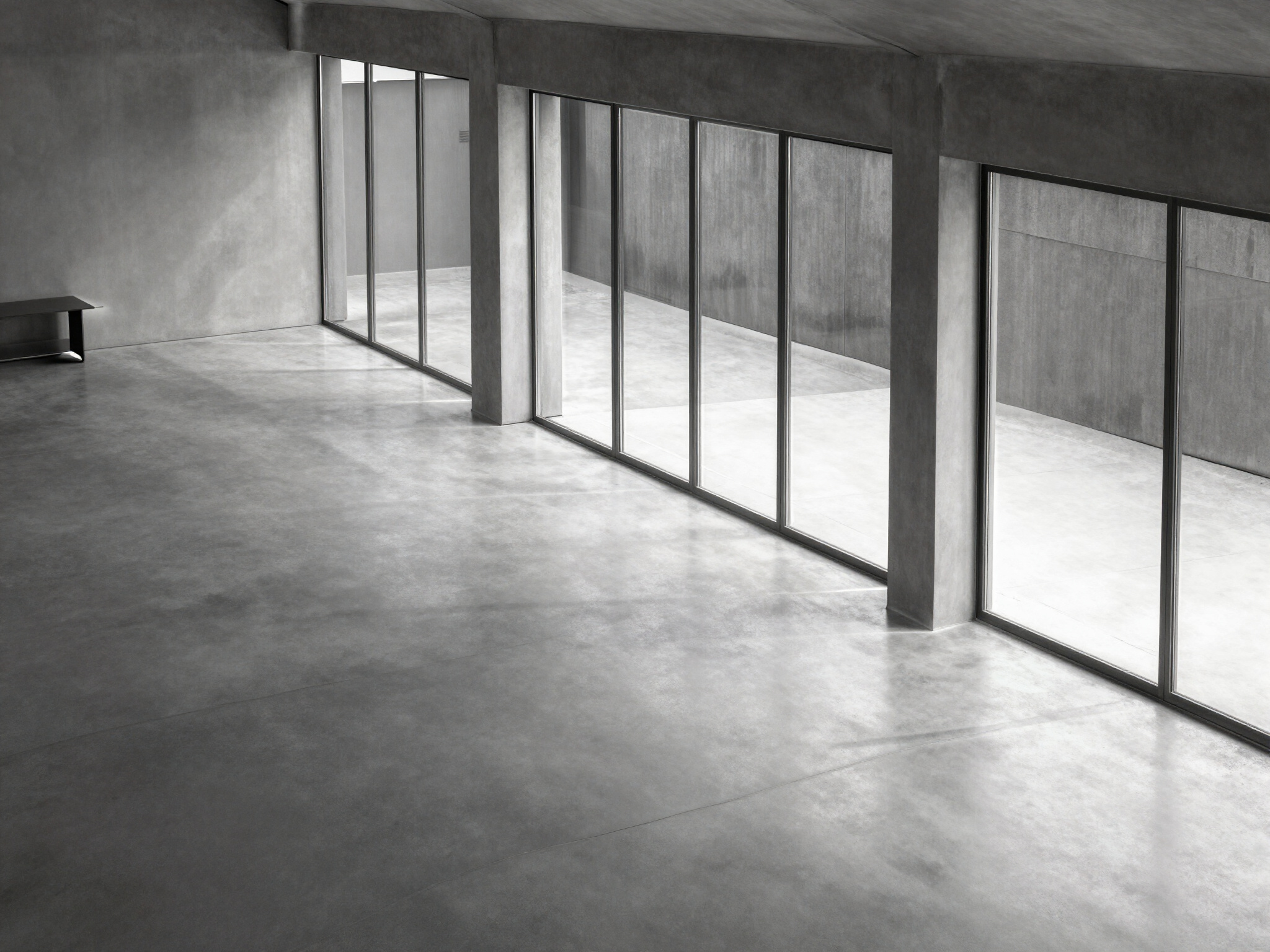 Illustrative contemporary concrete architectural space